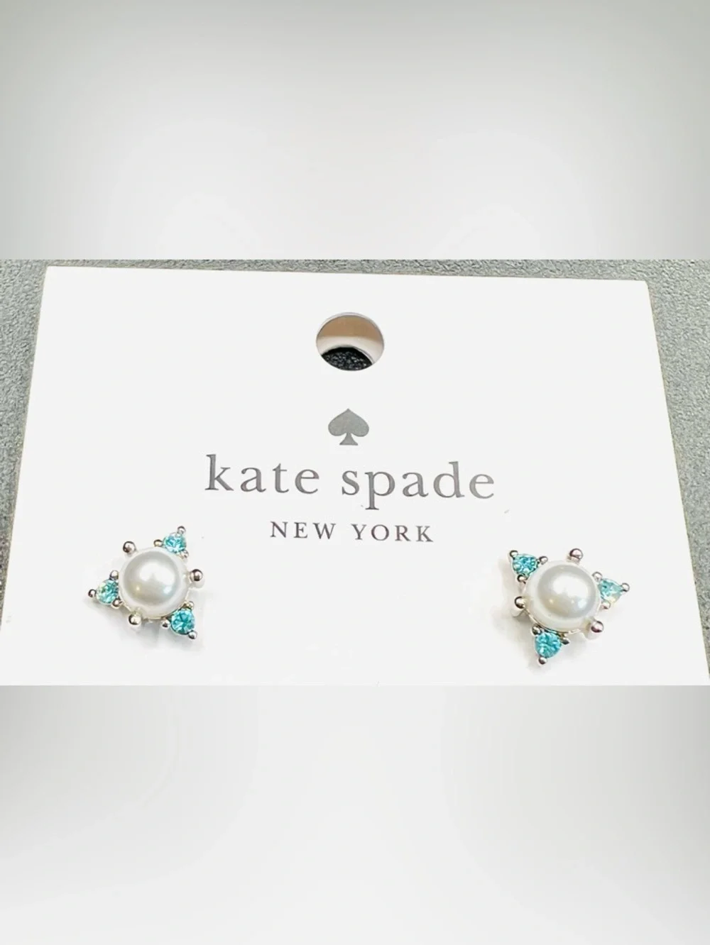 kate spade You're A Gem Triangle Stud Earrings in Blue - NWT